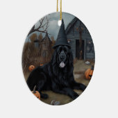 Newfoundland pompoenen Halloween Scary Keramisch Ornament (Rechts)
