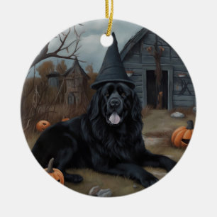 Newfoundland pompoenen Halloween Scary Keramisch Ornament