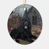Newfoundland pompoenen Halloween Scary Keramisch Ornament (Links)