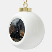 Newfoundland pompoenen Halloween Scary Keramische Bal Ornament (Rechts)