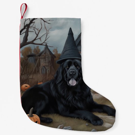 Newfoundland pompoenen Halloween Scary Kleine Kerstsok (Voorkant)