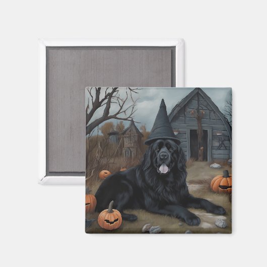 Newfoundland pompoenen Halloween Scary Magneet (Voorkant / Achterkant)