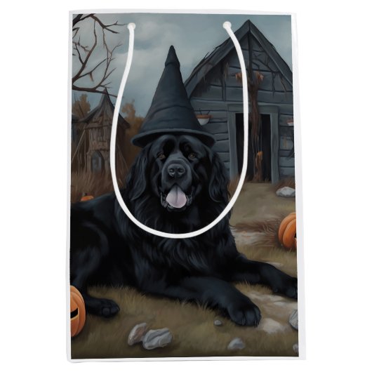 Newfoundland pompoenen Halloween Scary Medium Cadeauzakje (Voorkant)