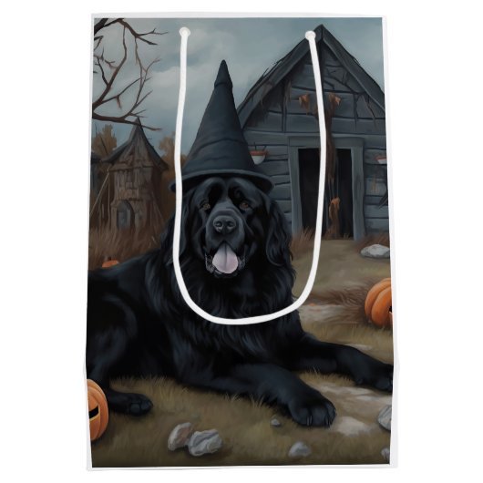 Newfoundland pompoenen Halloween Scary Medium Cadeauzakje (Achterkant)