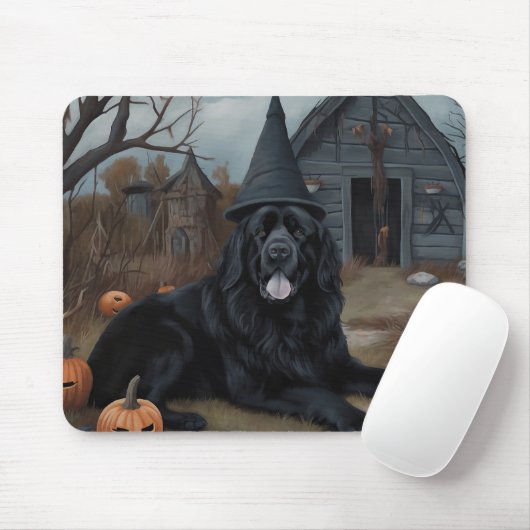 Newfoundland pompoenen Halloween Scary Muismat (Met muis)