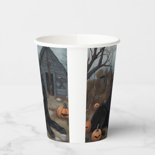 Newfoundland pompoenen Halloween Scary Papieren Bekers (Links)