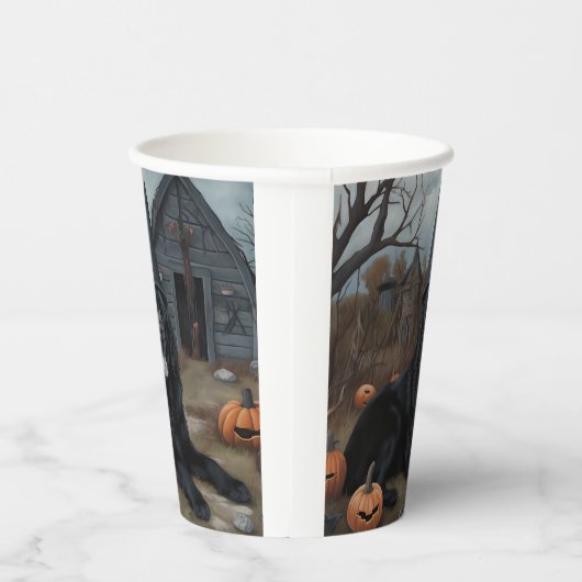 Newfoundland pompoenen Halloween Scary Papieren Bekers (Rechts)