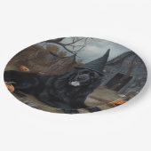 Newfoundland pompoenen Halloween Scary Papieren Bordje (Gekanteld)