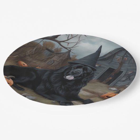 Newfoundland pompoenen Halloween Scary Papieren Bordje (Gekanteld)
