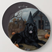 Newfoundland pompoenen Halloween Scary Ronde Button 6,0 Cm (Voorkant /achterkant)