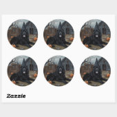 Newfoundland pompoenen Halloween Scary Ronde Sticker (Vel)