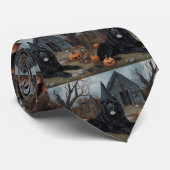 Newfoundland pompoenen Halloween Scary Stropdas (Opgerold)