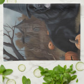 Newfoundland pompoenen Halloween Scary Theedoek (Gevouwen)