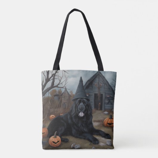 Newfoundland pompoenen Halloween Scary Tote Bag (Achterkant)
