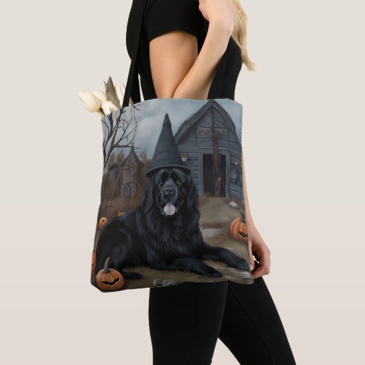 Newfoundland pompoenen Halloween Scary Tote Bag (Dichtbij)