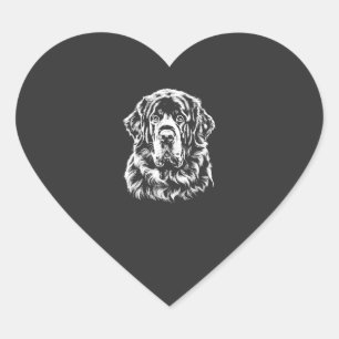 Newfoundland Portret Minimalistische Kleding Hart Sticker