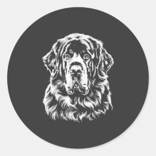 Newfoundland Portret Minimalistische Kleding Ronde Sticker