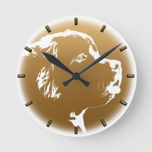 Newfoundland Pup Clock Hondenliefhebber Wall Clock Ronde Klok