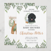 Newfoundland Puppy Baby shower Kaart (Voorkant / Achterkant)