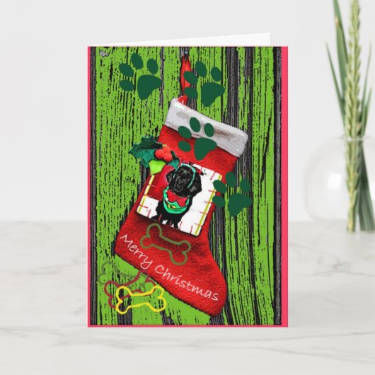 Newfoundland Puppy Christmas Kaart (Voorkant)