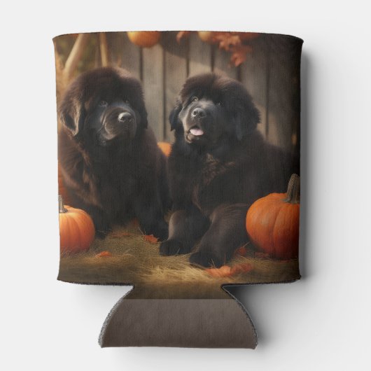 Newfoundland Puppy Herfst Delight Pompoen Blikjeskoeler (Achterkant)