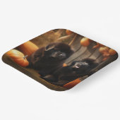 Newfoundland Puppy Herfst Delight Pompoen Papieren Bordje (Gebogen)