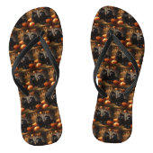 Newfoundland Puppy Herfst Delight Pompoen Teenslippers (Voetbed)