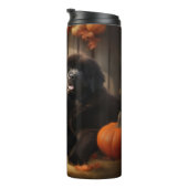 Newfoundland Puppy Herfst Delight Pompoen Thermosbeker (Geroteerd rechts)