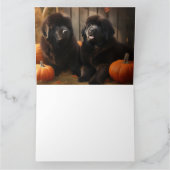Newfoundland Puppy Herfstpracht Pompoen Kaart (Binnen)