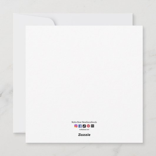 Newfoundland puppy honden die cadeaus openmaken feestdagenkaart (Achterkant)