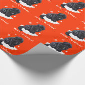 Newfoundland Puppy in Sneeuwkerst Cadeaupapier (Hoek)