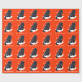 Newfoundland Puppy in Sneeuwkerst Cadeaupapier (Vlak)