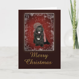 Newfoundland puppy kerstkaart feestdagen kaart