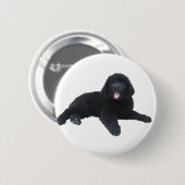 Newfoundland Puppy Ronde Button 5,7 Cm (Voorkant /achterkant)