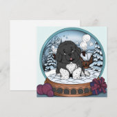 Newfoundland Puppy Snowglobe Feestdagenkaart (Voorkant / Achterkant)
