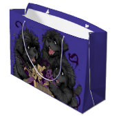 Newfoundland puppyhonden openen cadeaus groot cadeauzakje (Achterkant Gekanteld)