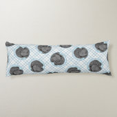 Newfoundland Schilderij Zwart Schattige Originele  Lichaamskussen (Achterkant)