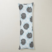 Newfoundland Schilderij Zwart Schattige Originele  Lichaamskussen (Achterkant (Verticaal))