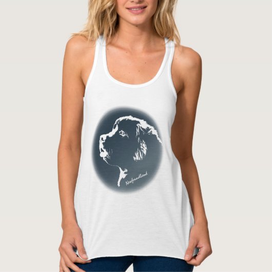 Newfoundland Shirt Personalized Puppy Dog Tanktop (Voorkant)