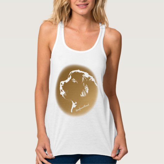 Newfoundland Shirt Personalized Puppy Dog Tanktop (Voorkant)