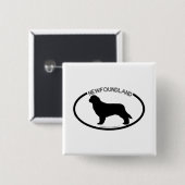 Newfoundland Silhouette Black Button (Voorkant /achterkant)
