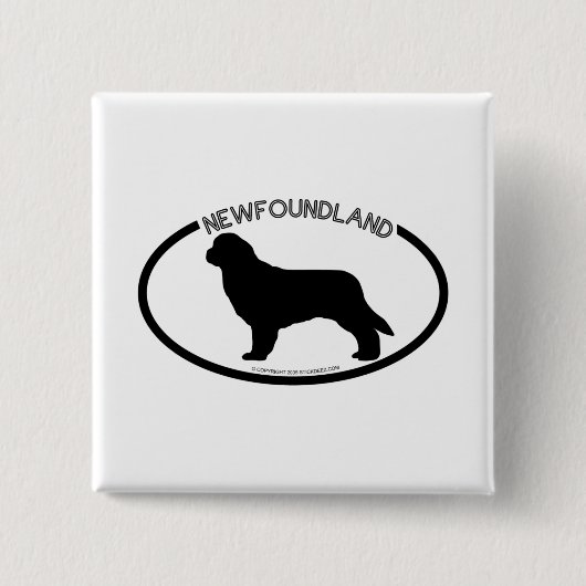 Newfoundland Silhouette Black Button (Voorkant)