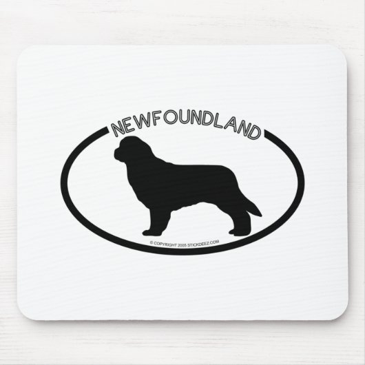 Newfoundland Silhouette Black Mousepad Muismat (Voorkant)