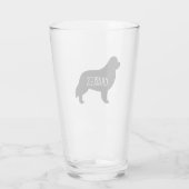 Newfoundland Silhouette gepersonaliseerde hond Glas (Achterkant)