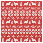 Newfoundland Silhouettes kerstfeestdagen Stof (Swatch)