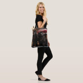 Newfoundland Sneeuw Slede Kerst Decoratie Tote Bag (Op model)