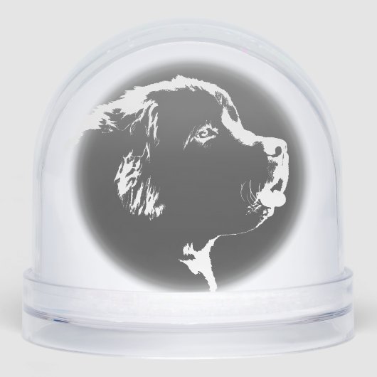 Newfoundland Snowglobe Custom Puppy Dog Snow Globe Sneeuwbol (Voorkant)