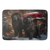 Newfoundland Snowy Sleigh Kerst Decor Badmat (Voorkant)