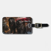 Newfoundland Snowy Sleigh Kerst Decor Bagagelabel (Voorkant horizontaal)