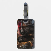 Newfoundland Snowy Sleigh Kerst Decor Bagagelabel (Achterkant verticaal)